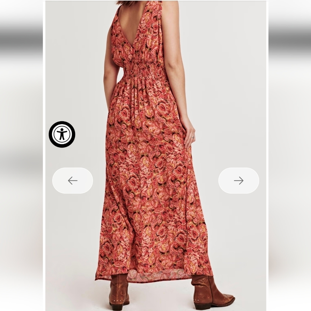 NWT DEAR JOHN ERIN NOVELTY DRESS Maxi Cottagecore Boho Paisley - Picture 2 of 10